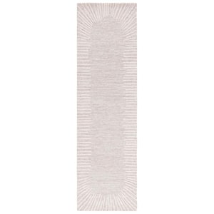 Abstract Natural/Ivory 2 ft. x 10 ft. Marle Eclectic Runner Rug