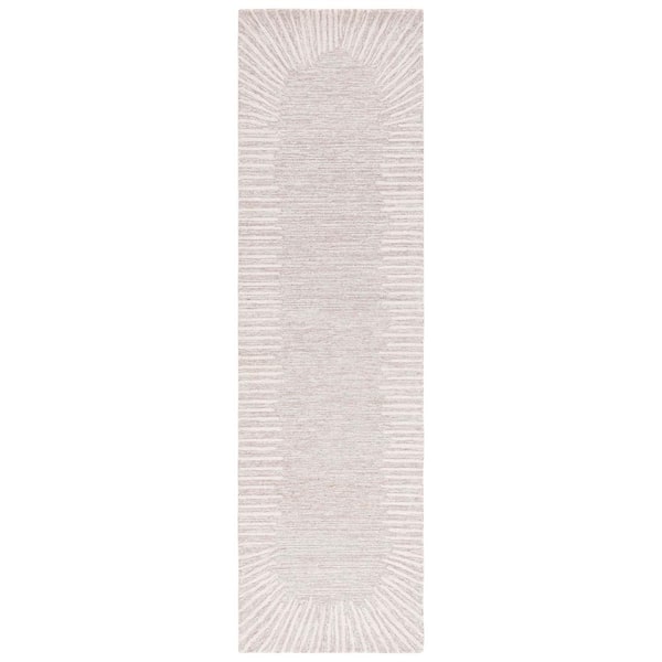 Abstract Natural/Ivory 2 ft. x 10 ft. Marle Eclectic Runner Rug