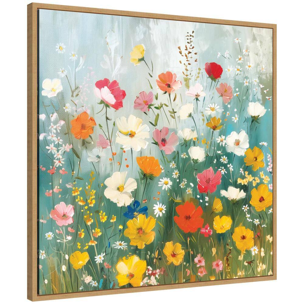 "Sylvie ""Boho Wildflower Garden"" by The Creative Bunch Studio Natural Framed Art Print 30 in. x 30 in." price history on PriceWatchPro