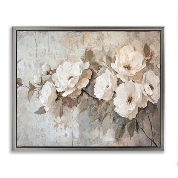 Stupell Industries Summer Daze Blossoms by Petal Prints Design Gray Floater Frame Nature Graphic Art Print 25 in. x 31 in.