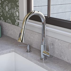 Single-Handle Pull-Down Sprayer Kitchen Faucet in Polished Chrome