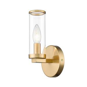 4.21 in. 1 Light Modern Gold Bathroom Vanity Light with Glass Shade Up and Down Wall Mount Light Fixtures