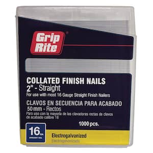 2 in. x 16-Gauge Electrogalvanized Finish Nails 1000 per Box