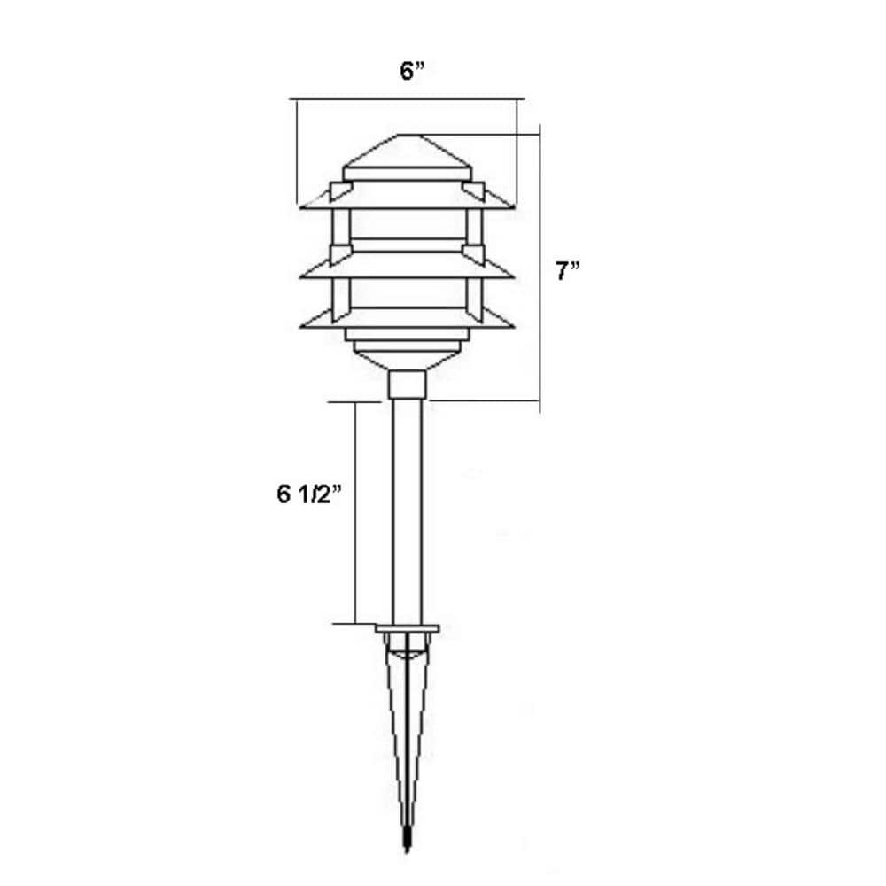 Buy Low Voltage Black Outdoor Landscape 3Tier Pagoda Pathway Light