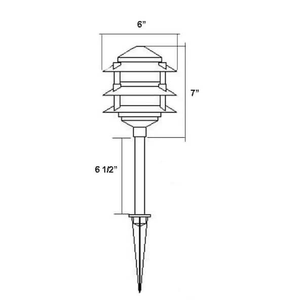 Mini Flat Hat Brass Path Light (3 Shade)