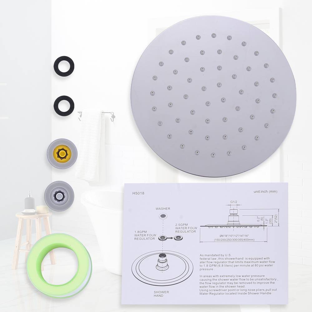 Large Chrome Wall Mounted Rain Shower Head