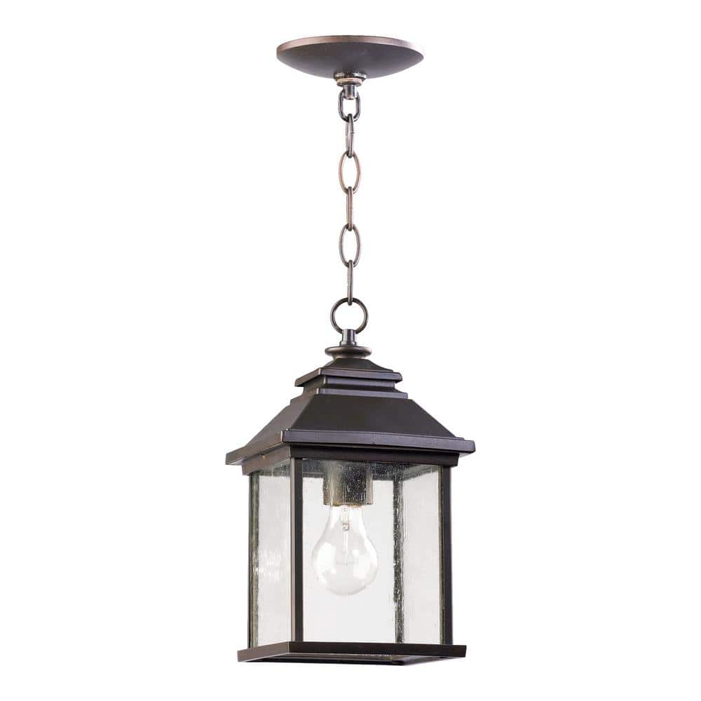 Pearson Oiled Bronze Glass Pendant Light for Indoor/Outdoor Use