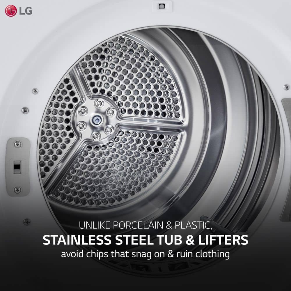 4.2 Cu.ft. White Smart Stackable Front Load Dryer with Steam