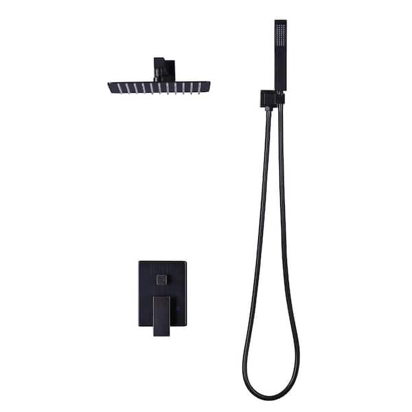 ARCORA 2-Spray Patterns with 1.8 GPM 10 in. Wall Mount Rain Fixed Shower Head in Oil Rubbed Bronze