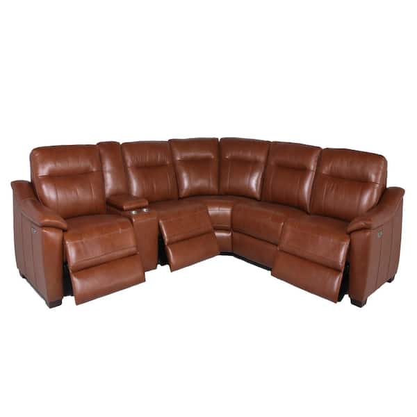 Steve Silver Casa Brown Faux Leather 6, Recliner Sectional Couches Leather