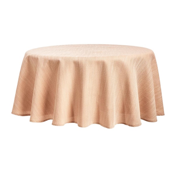 TOWN & COUNTRY LIVING Harper 70 in. W x 70 in. L Beige Solid Polyester Tablecloth