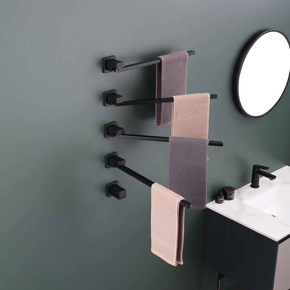 Matte Black Wall Mounted 4-Bar Towel Warmer
