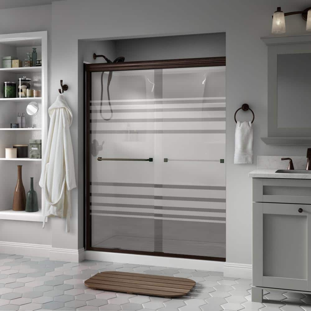 Delta Everly 60 in. x 70 in. SemiFrameless Traditional Sliding Shower