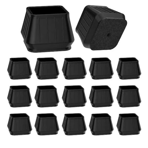Square Rubber Chair Leg Floor Protectors Non Slip Furniture Caps for Hardwood Tile Floors Noise Reduction 24 Pack