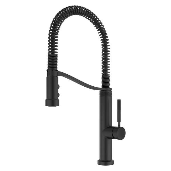 Pfister Bruton Culinary Single-Handle Pull Down Sprayer Kitchen Faucet in Matte Black