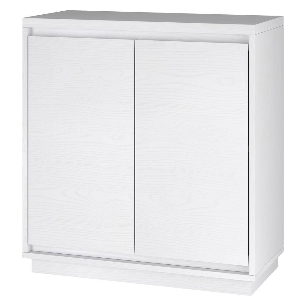 White Rectangular Accent Cabinet with Adjustable Shelving
