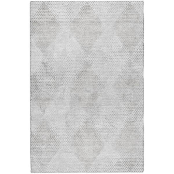 Dream Shag Premium Machine Washable Abstract ADS539 Ivory 8 ft. x 10 ft. Area Rug