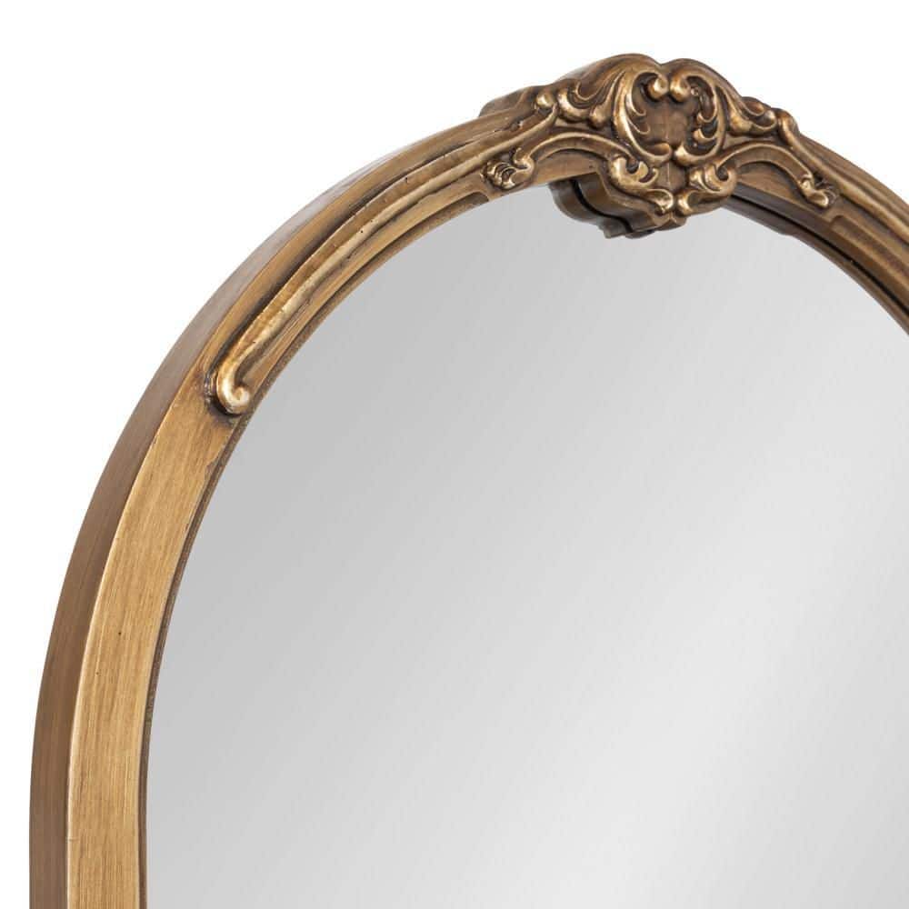 Astrid Gold Arched Ornate Bathroom Vanity Mirror