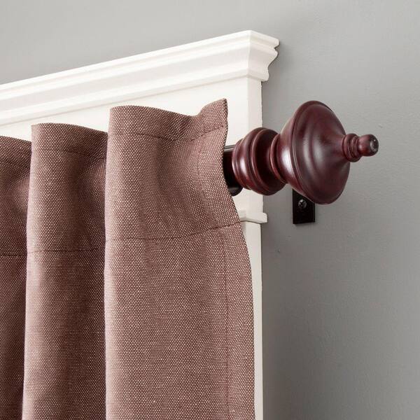 Kenney Rutherford 90 - 130 in. Adjustable 1 in. Premium Decorative Window Single Curtain Rod in Mahogany