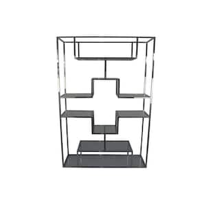 76 in. Silver Round Metal Plant Stand with 1 Tier