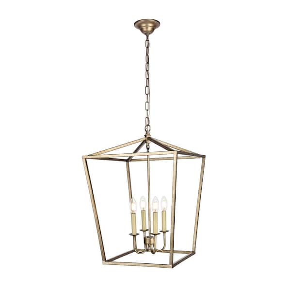 Timeless Home Mason 17 in. W x 24.25 in. H 4-Light Vintage Silver ...