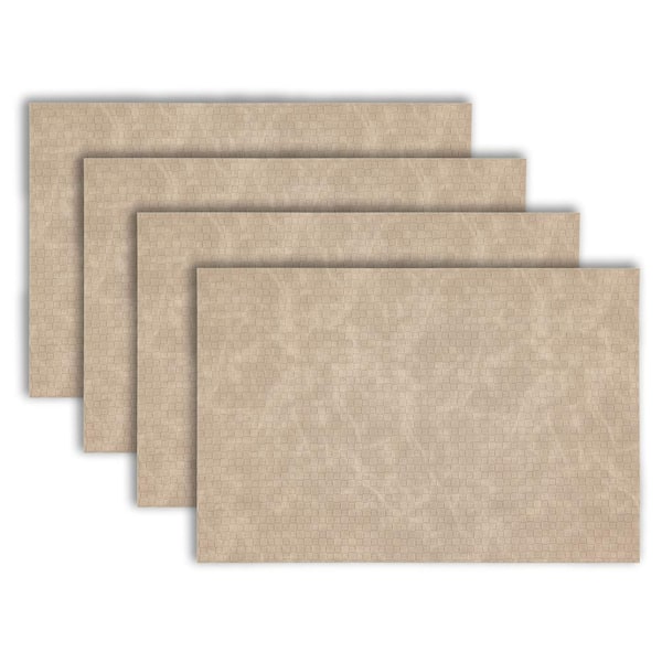 Dainty Home Sorrento 18 in" x 12 in" Quick Sand Cross Weave Reversible Vegan Leather Wipe Clean Placemat Set of 4