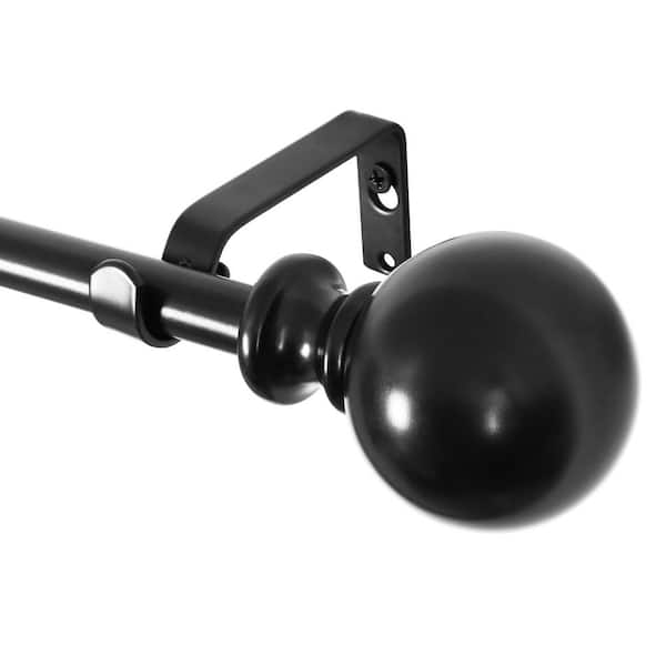 Utopia Alley 0.75 Inch Curtain Rod For Windows 28 to 48 Inch, Adjustable Drapery Rods, Black