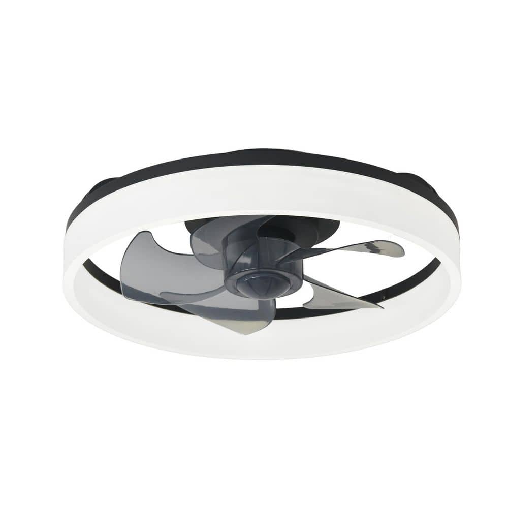 16 in. Black Small Fan Flush Mount Modern Design Style Ceiling Fan Light for Bedroom Indoor Incl. APP Remote price history on PriceWatchPro