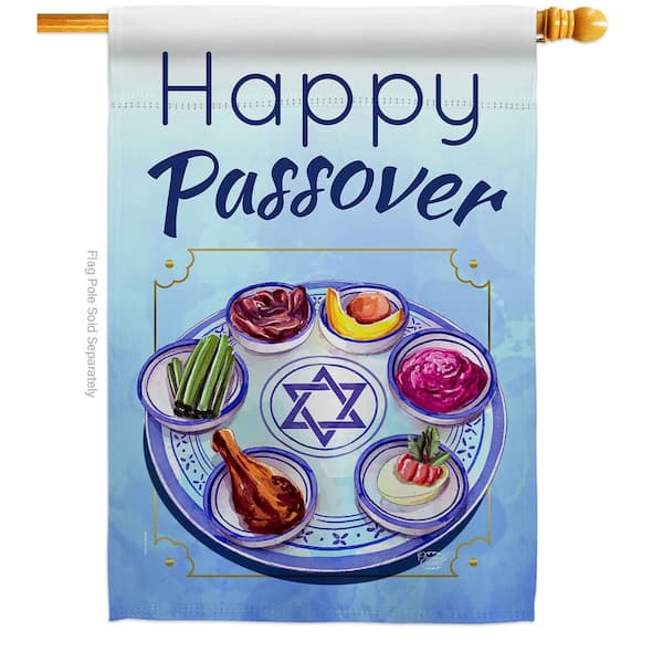 Ornament Collection 28 in. x 40 in. Happy Passover Religious House Flag ...
