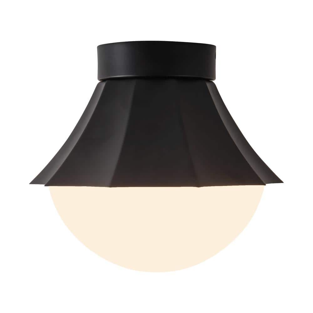 Shelton 12-in Matte Black Semi-Flush Mount with Matte Opal Glass price history on PriceWatchPro
