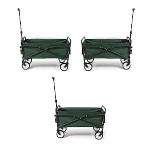 150 lbs. Capacity Heavy-Duty Compact Outdoor Utility Cart in Green (3-Pack)