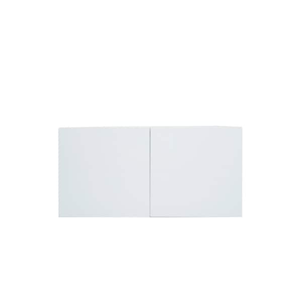 Cambridge Radiance 36 in. W x 24 in. D x 18 in. H Ready to Assemble Slab Wall Bridge Kitchen Cabinet in White Gloss