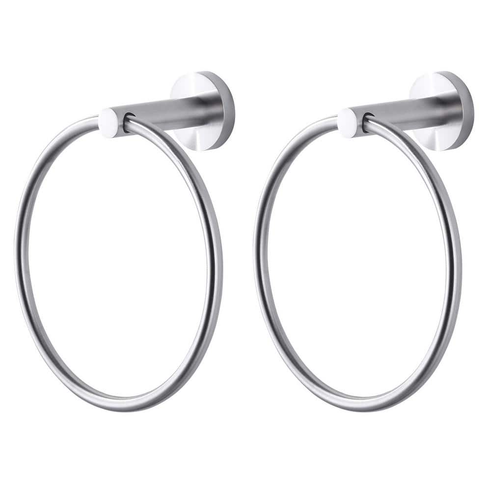 2-Piece Wall Mounted Round Closed Towel Ring Bath Hardware Accessory in Brushed Nickel price history on PriceWatchPro