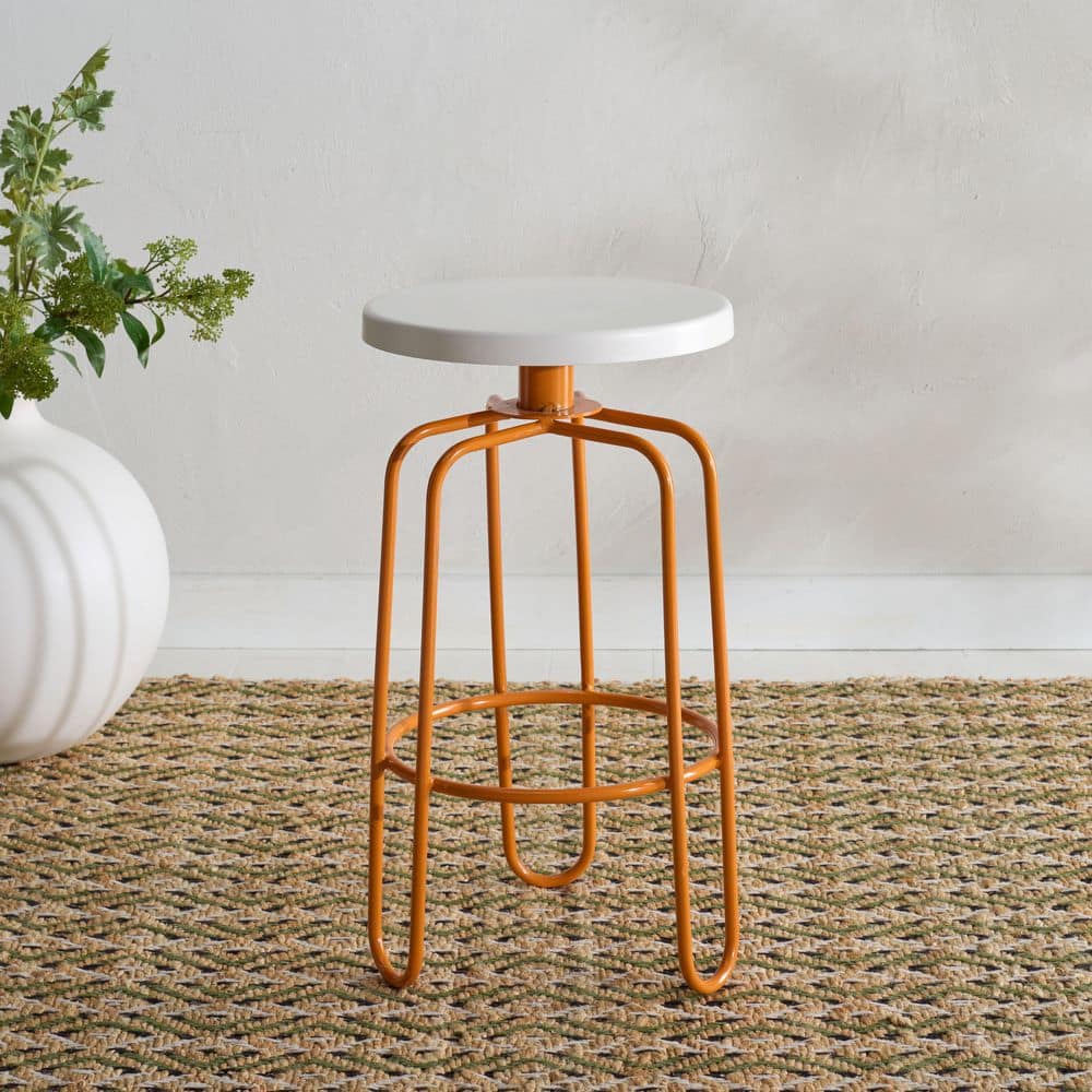 Osamu 25 in. H Cream/Orange Bar Stool price history on PriceWatchPro