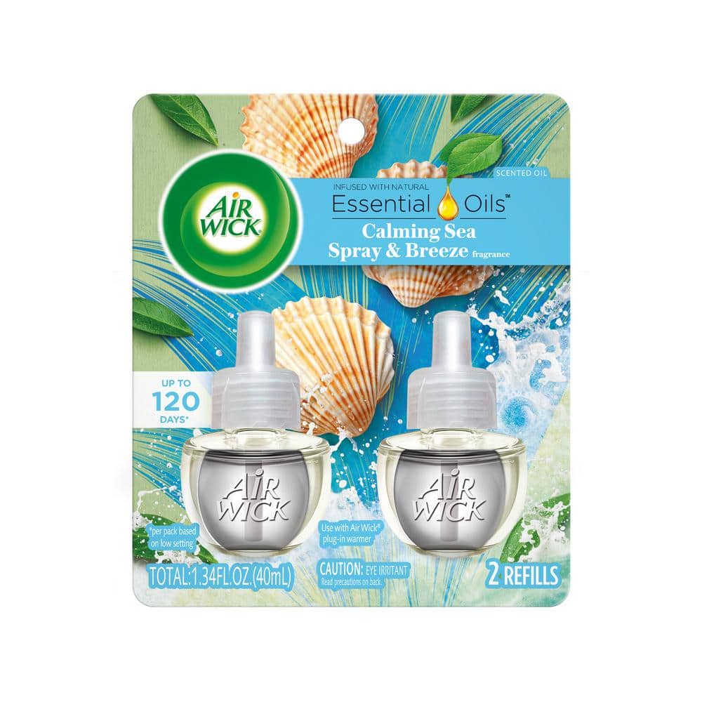 Air Wick 0.67 oz. Calming Sea Spray and Breeze Scented Oil Refills (2-Refills) 62338-03142