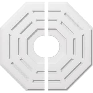 1 in. P X 9-1/2 in. C X 24 in. OD X 6 in. ID Westin Architectural Grade PVC Contemporary Ceiling Medallion, Two Piece