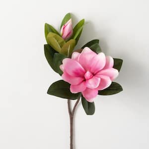 28 " Artificial Pink Magnolia Spray With Bud