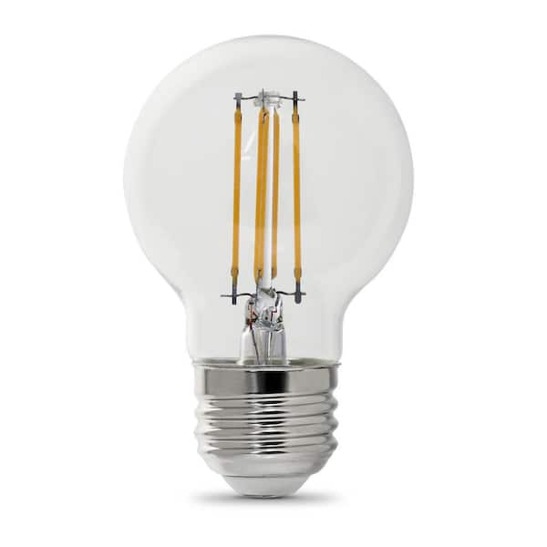 Feit Electric 40-Watt Equivalent G16.5 Globe Dimmable Filament Clear CEC Title 20 E26 LED Vintage Edison LIght Bulb Soft White 48-Pack