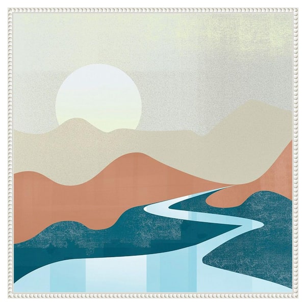 Amanti Art Peaceful Landscape I by Arctic Frame Canvas 1-Piece Floater Frame Canvas Giclee Abstract Art Print 30 in. x 30 in.