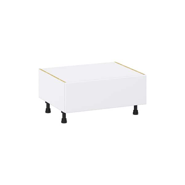 J COLLECTION Timberline 30 in. W x 24 in. D x 14.5 in. H Assembled Slab Window Seat Base Kitchen Cabinet in Bright White