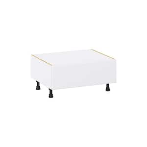 Fairhope Bright White Slab Assembled Base Window Seat Kitchen Cabinet (30 in. W x 14.5 in. H x 24 in. D)
