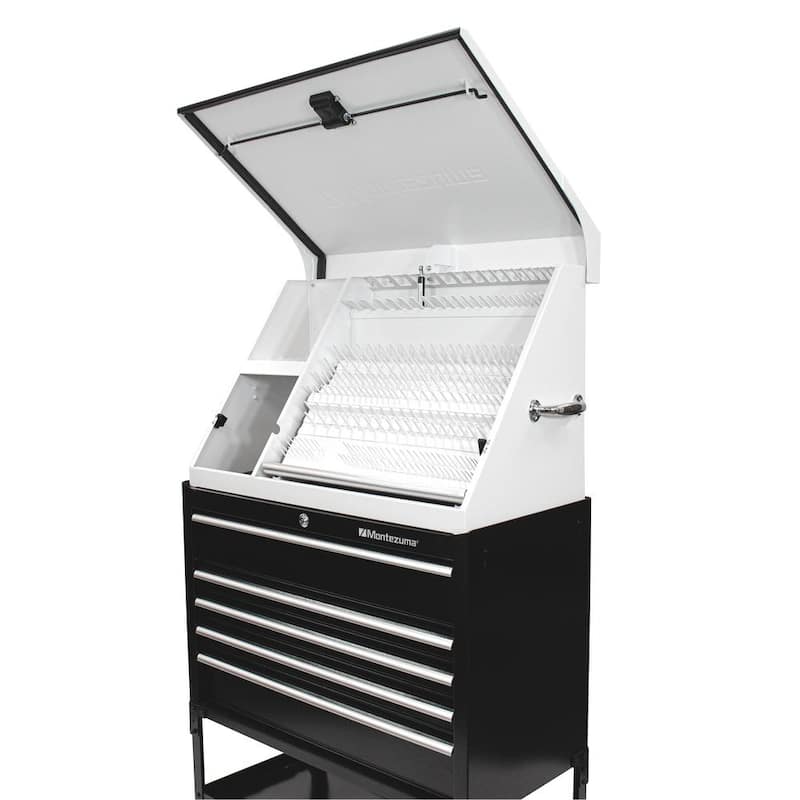 37 in. W x 18 in. D Portable White Triangle Top Tool Chest for Sockets, Wrenches and Screwdrivers