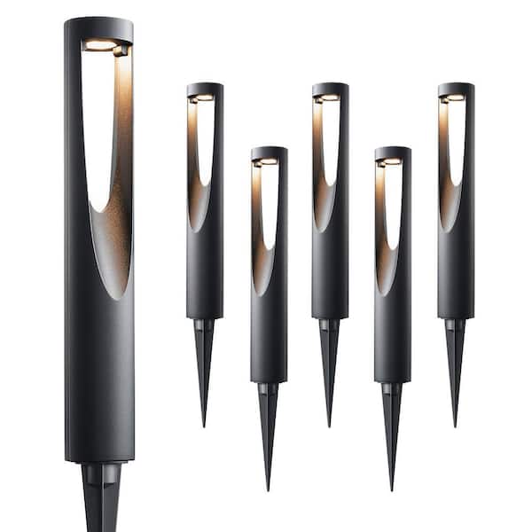 150 Lumens Low Voltage Black Hardwired Integrated LED Outdoor Waterproof Landscape Path Double-Side Lights