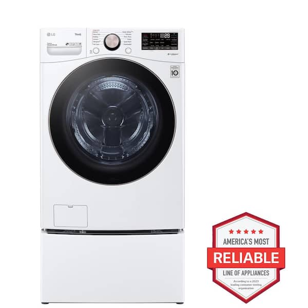 LG 4.5 Cu. Ft. Stackable SMART Front Load Washer in White with Steam and  TurboWash360 Technology WM4000HWA - The Home Depot