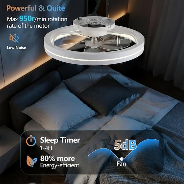 Oaks Aura Flare 19 in. RGBW Smart Modern Scandi Flush Mount