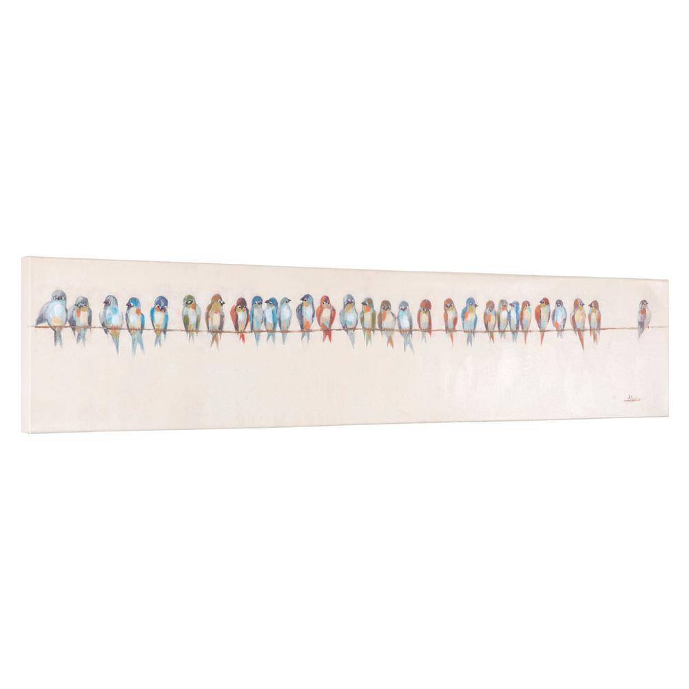 Colorful Birds on Wire Acrylic Canvas Wall Art