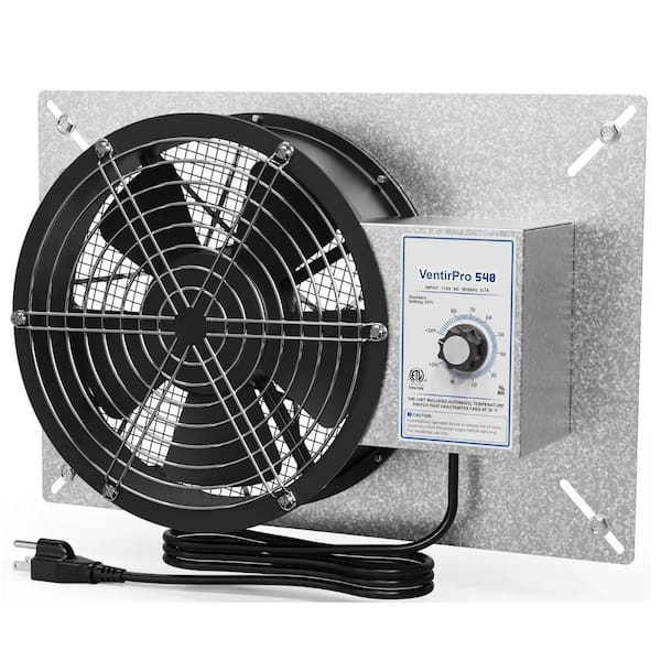 Crawlspace Ventilation Fan 540 CFM with Humidistat and Thermostat IP-55 Rated 8.7 in. Basement Ventilator Fan