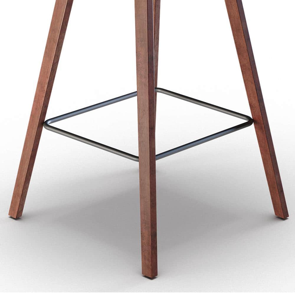 Addy 26" Brown Faux Leather Counter Stool with Wood Legs