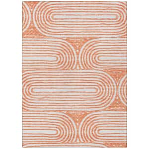 Chantille ACN540 Salmon 5 ft. x 7 ft. 6 in. Machine Washable Indoor/Outdoor Geometric Area Rug