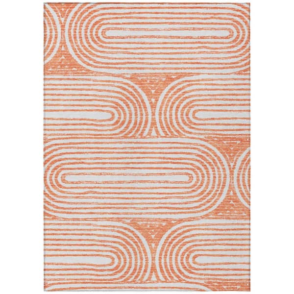 Addison Rugs Chantille ACN540 Salmon 5 ft. x 7 ft. 6 in. Machine Washable Indoor/Outdoor Geometric Area Rug